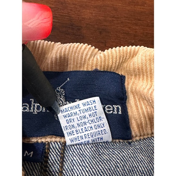 Vintage Ralph Lauren Denim Chore Jacket Corduroy Collar Mens‎ Size M Western - Picture 5 of 13